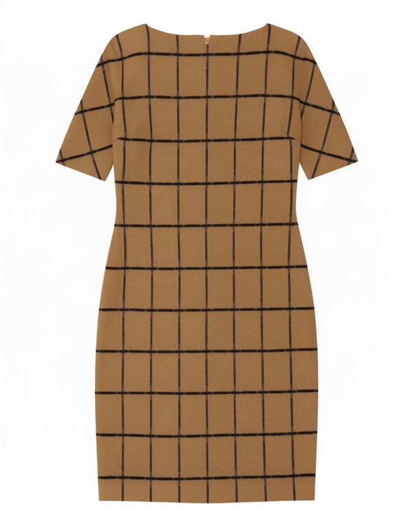 Zara γυναικείο φόρεμα με θήκη UK 14 Large Brown Check