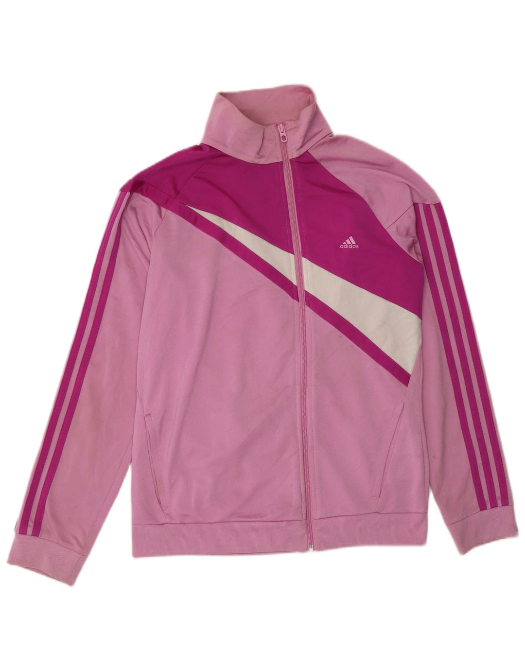 Γυναικεία αθλητική φόρμα Adidas Top Jacket UK 12/14 Medium Pink Colourblock