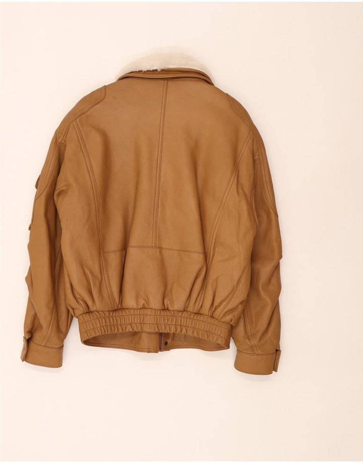 Ανδρικό Δερμάτινο Μπουφάν Pointers Loose Fit UK 38 Δερμάτινο μεσαίο καφέ