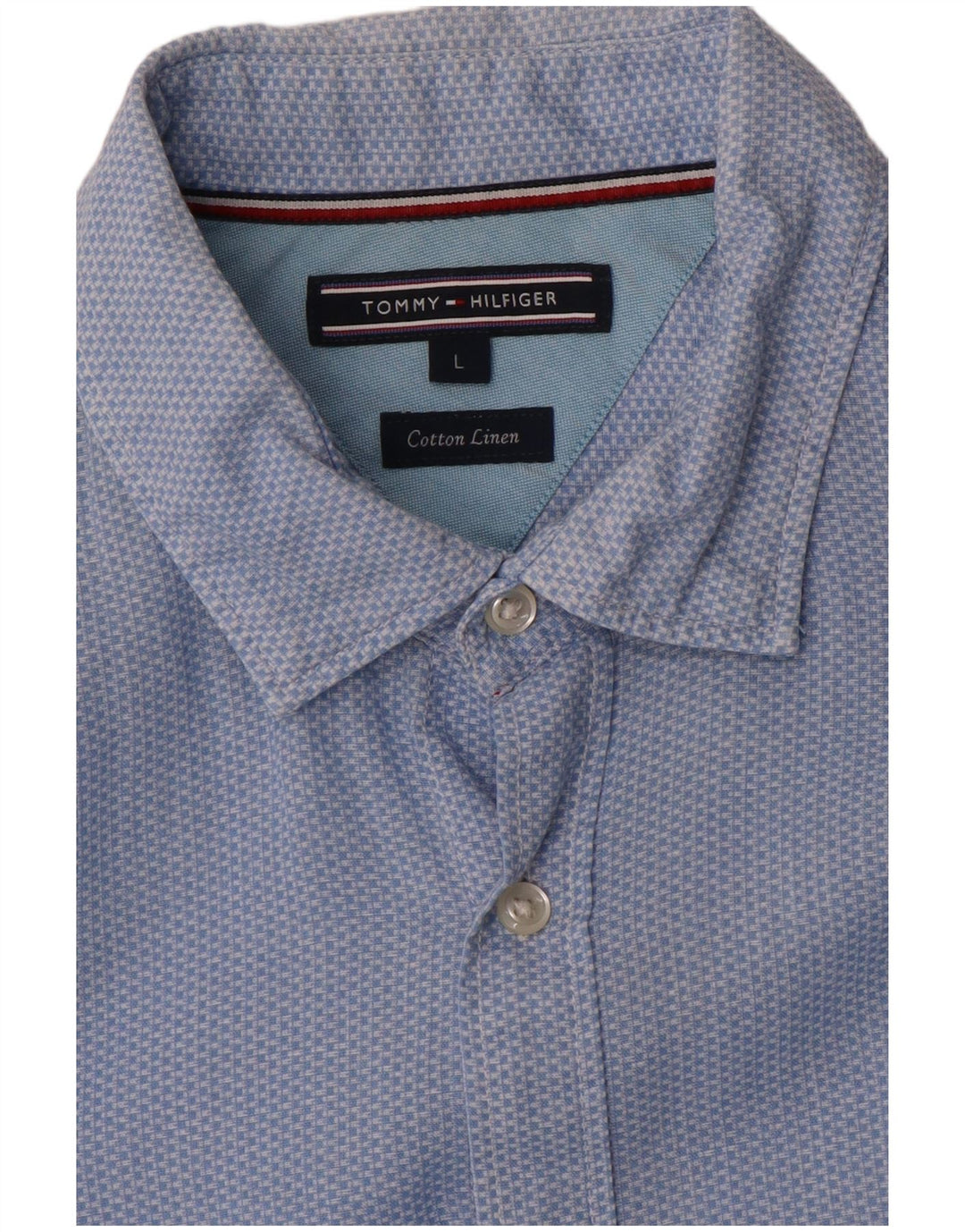 Ανδρικό πουκάμισο Tommy Hilfiger Large Blue Check Cotton