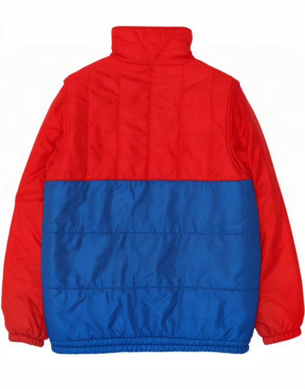 Vintage Ανδρικό μπουφάν με επένδυση UK 38 Medium Red Colourblock Polyamide