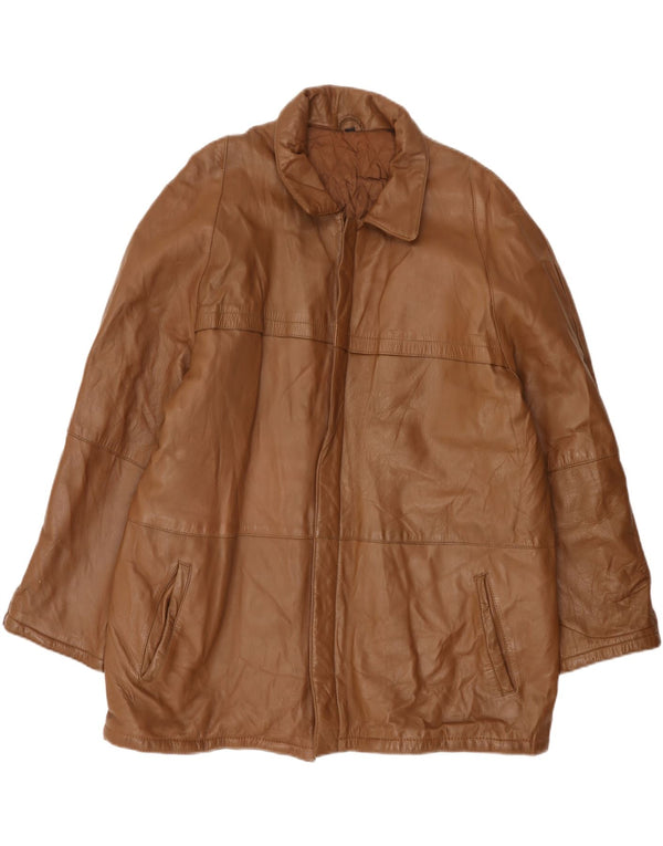 Vintage Ανδρικό Δερμάτινο Μπουφάν IT 58 4XL Καφέ Δερμάτινο
