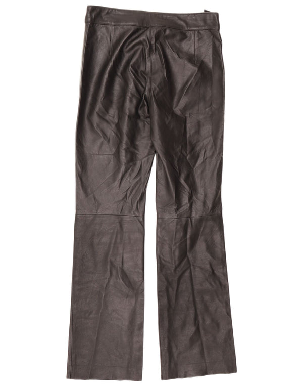 Vintage Γυναικείο Δερμάτινο ίσιο παντελόνι EU 38 Medium W30 L32 Μαύρο