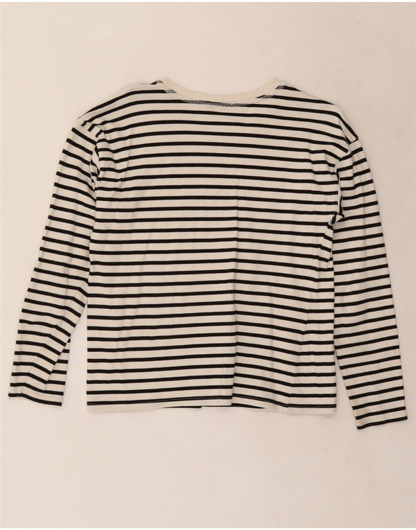 Zara Γυναικείο τοπ μακρυμάνικο UK 10 Small White Ripe Βαμβακερό