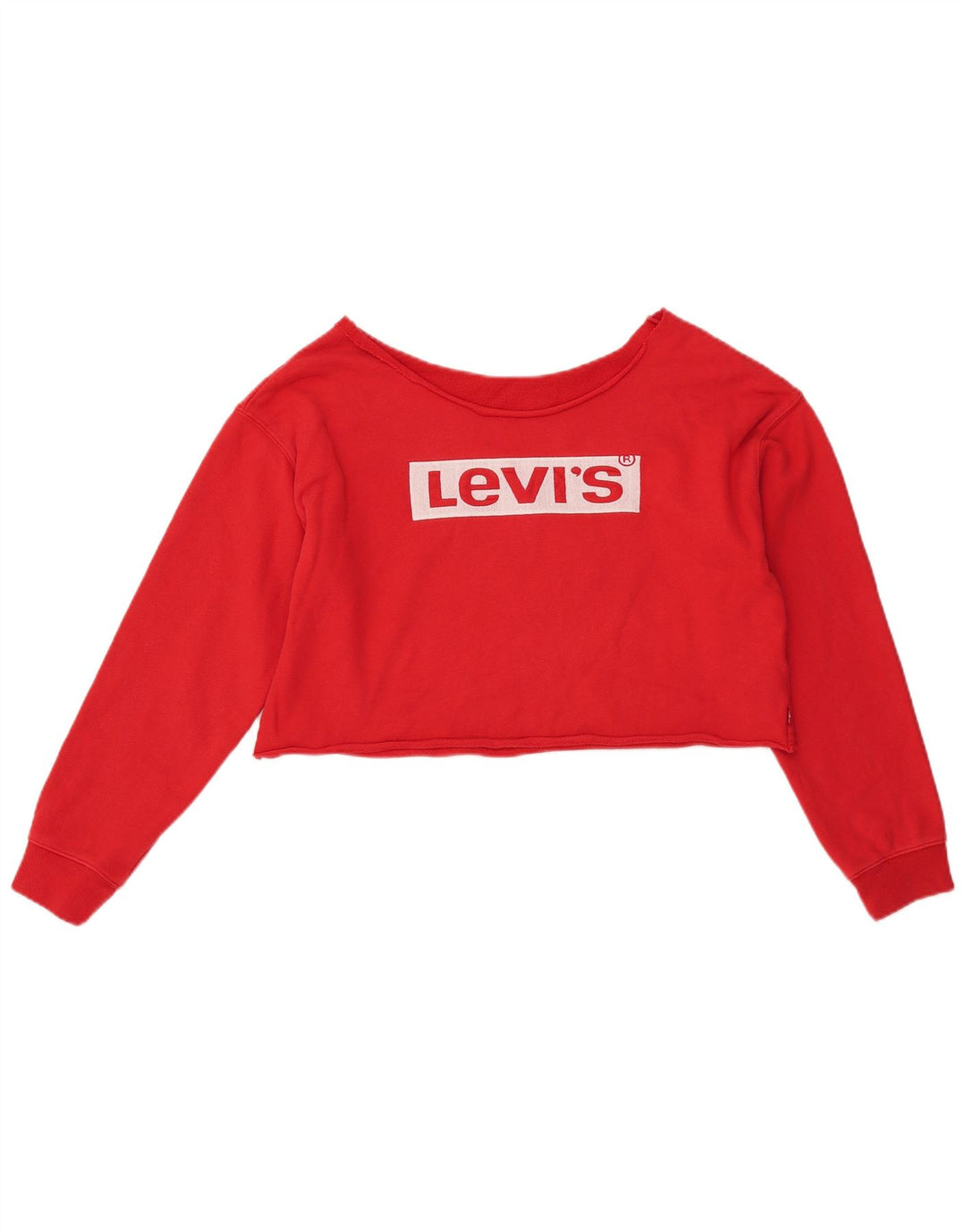 Γυναικείο γραφικό φούτερ LEVI'S Oversized Crop Jumper UK 6 XS Red Cotton