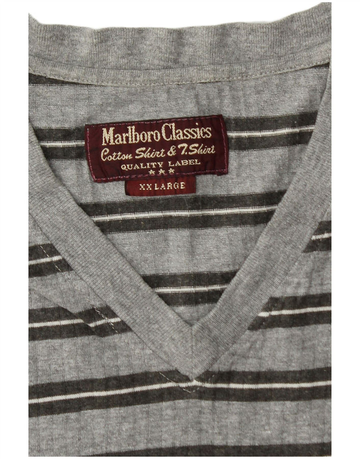 Ανδρικό T-Shirt MARLBORO CLASSICS Top 2XL Γκρι ριγέ