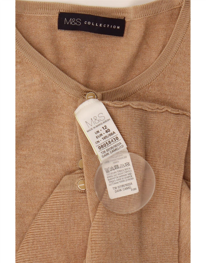 Marks & Spencer Γυναικεία ζακέτα πουλόβερ UK 12 μεσαία μπεζ βισκόζη