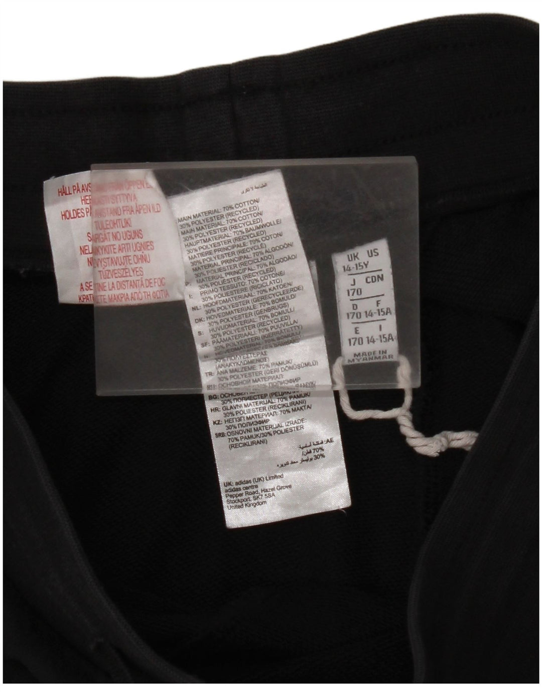 ADIDAS για αγόρια αθλητικά παντελόνια Joggers 14-15 ετών μαύρο βαμβακερό