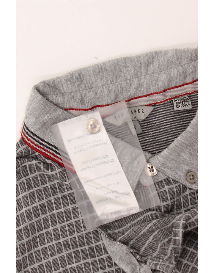 Ted Baker Ανδρικό πουκάμισο Polo Μέγεθος 3 Μεσαίο Γκρι Πολυεστέρας Gingham