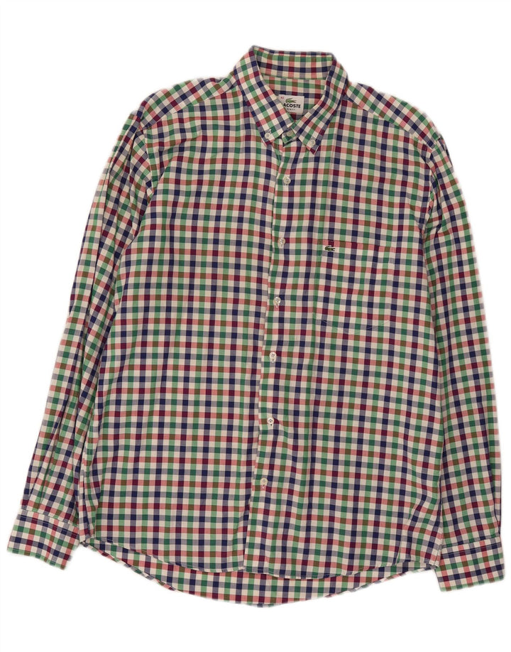 Ανδρικό φανελένιο πουκάμισο Lacoste Slim Fit Μέγεθος 42 Μεγάλο πολύχρωμο Gingham