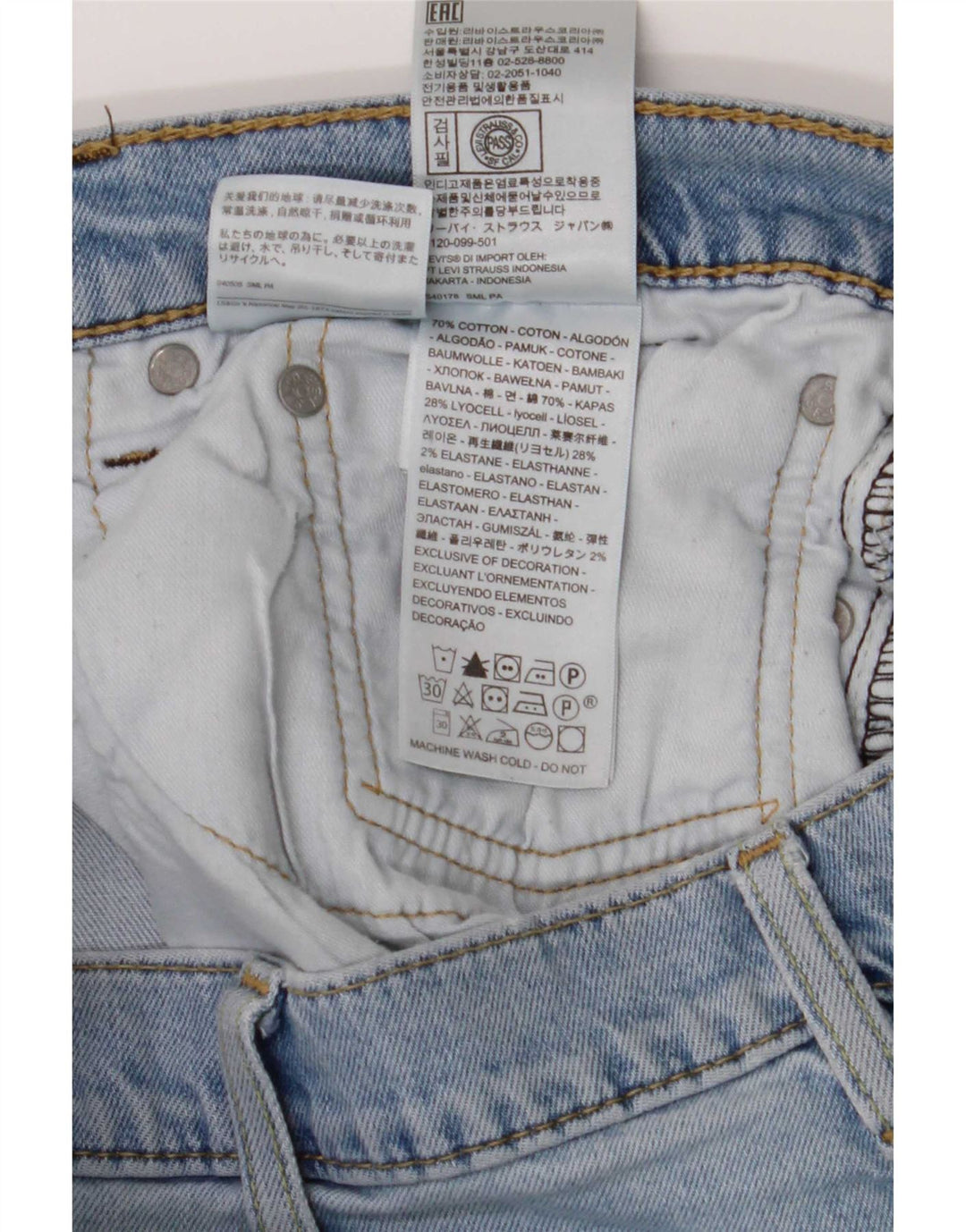 Levi's Mens 514 Straight Jeans W38 L32 Μπλε Βαμβακερό