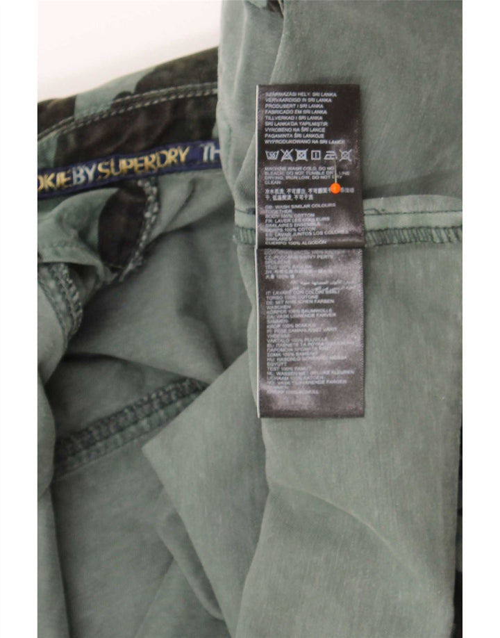 Superdry Γυναικείο Crop Τζιν Μπουφάν UK 12 Βαμβακερό μεσαίο πράσινο καμουφλάζ