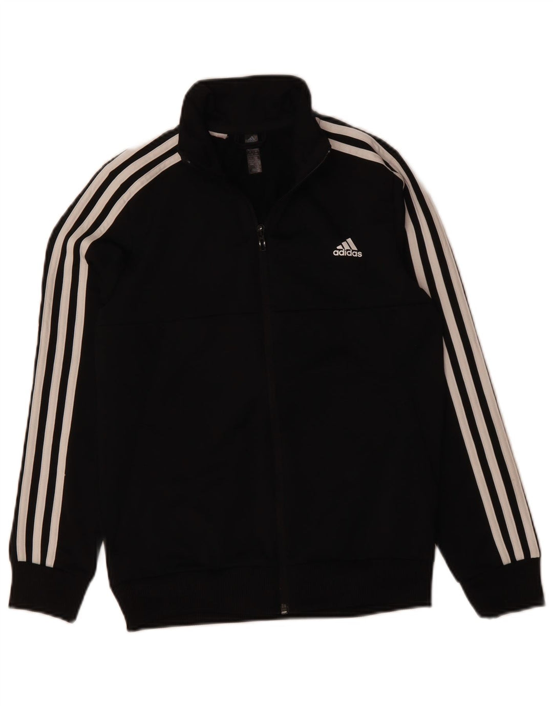 ADIDAS Boys Climalite Tracksuit Top Jacket 12-13 Years Black Polyester