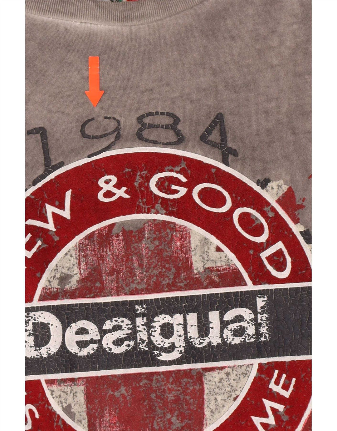 Ανδρικό γραφικό T-Shirt Desigual Top Μεσαίο γκρι βαμβακερό