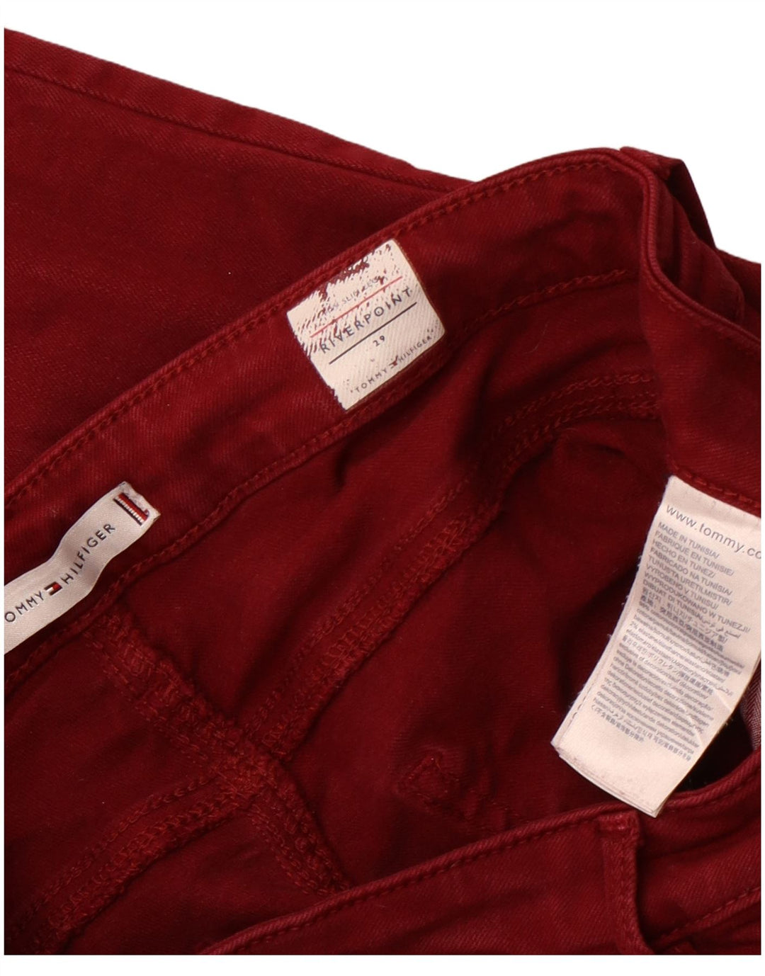 TOMMY HILFIGER Γυναικείο τζιν Riverpoint Skinny W29 L28 Βαμβακερό μπορντό