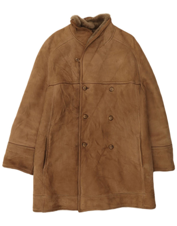 Vintage Ανδρικό Πανωφόρι Shearling Δερμάτινο IT 48 Μεσαίου καφέ