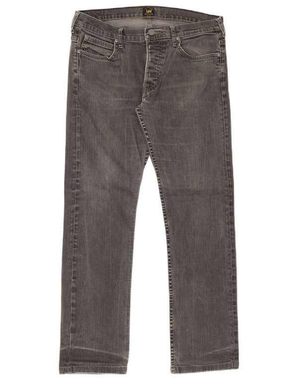 Lee Mens Powell Straight Jeans W34 L30 Γκρι βαμβακερό