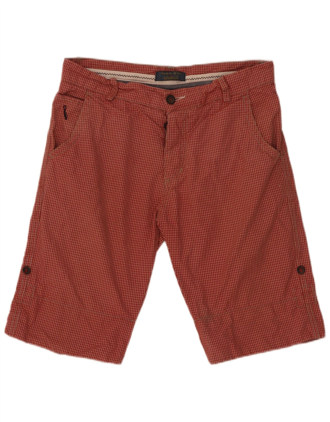 Zara Ανδρικό σορτς Chino EU 42 Large W32 Κόκκινο βαμβακερό