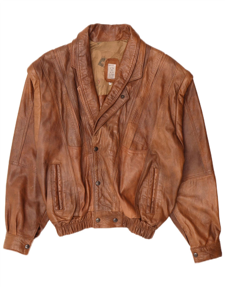 Vintage Ανδρικό Δερμάτινο Μπουφάν UK 38 Δερμάτινο Μεσαίο Καφέ