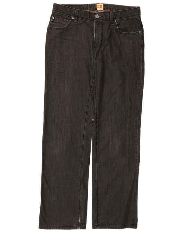 HUGO BOSS Γυναικείο ίσιο τζιν W33 L32 Γκρι βαμβακερό