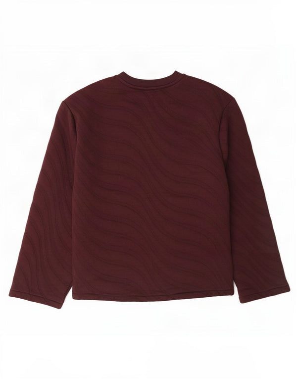 Zara Γυναικεία φούτερ υπερμεγέθη Jumper UK 10 Small Burgundy ριγέ