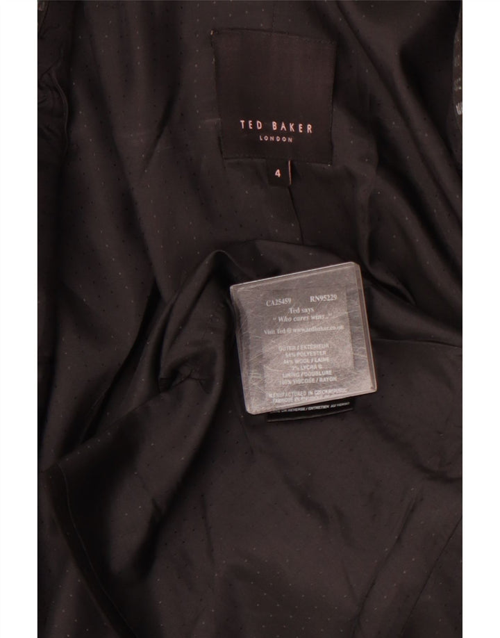 TED BAKER Γυναικείο σακάκι σακάκι με 1 κουμπί, Μέγεθος 4 Μεγάλο μαύρο στίγματα