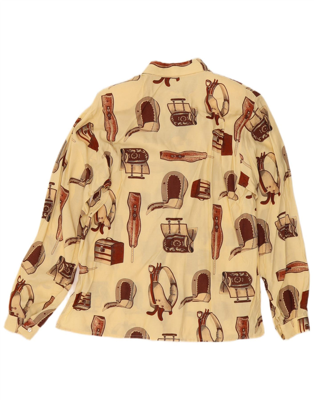 VINTAGE Γυναικείο πουκάμισο Oversized Μπλούζα UK 14 Medium Off White