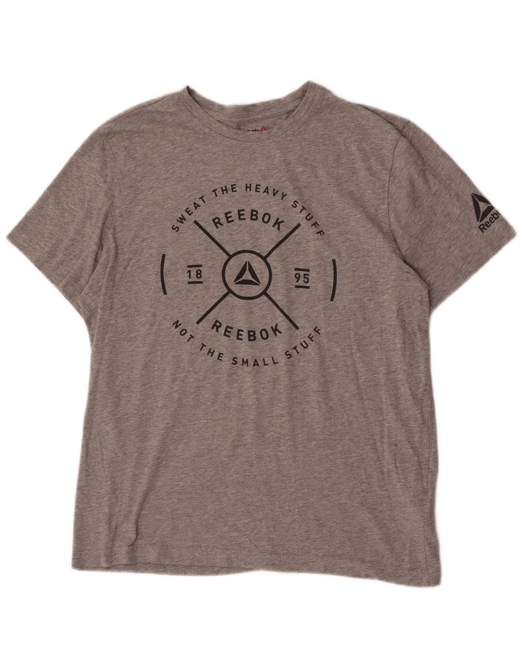 Ανδρικό γραφικό T-Shirt Reebok Top μεγάλο γκρι βαμβακερό