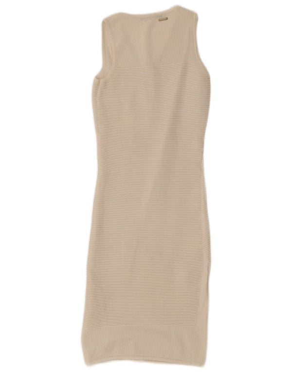 Guess Γυναικείο Crochet Αμάνικο Bodycon Φόρεμα UK 4 XS Λευκό