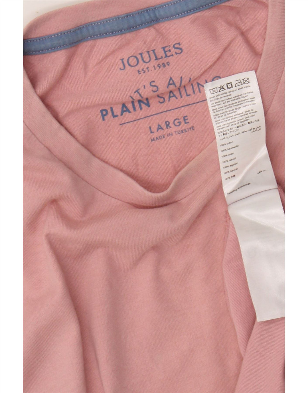 Ανδρικό T-Shirt JOULES Top μεγάλο ροζ βαμβακερό