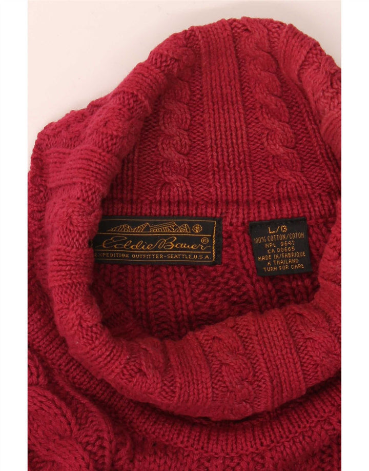 Eddie Bauer Ανδρικό πουλόβερ με ρολό λαιμόκοψη, μεγάλο κόκκινο βαμβακερό