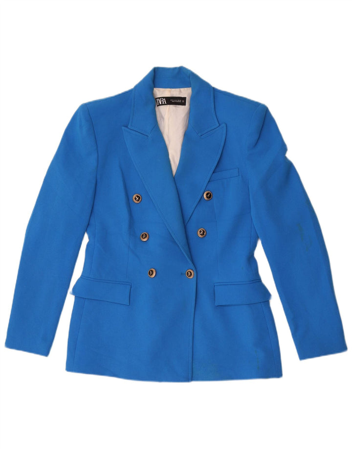 Zara Γυναικείο Μπλέιζερ Διπλό Μπουφάν UK 14 Medium Blue