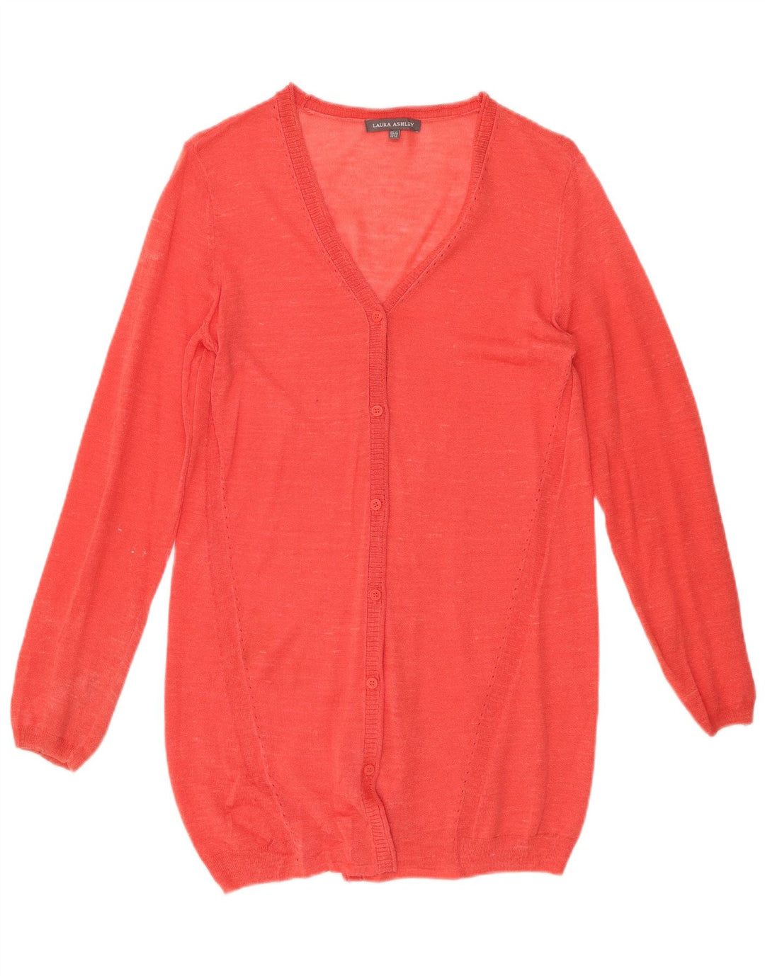 LAURA ASHLEY Γυναικείο πουλόβερ Longline Cardigan UK 12 Medium Red