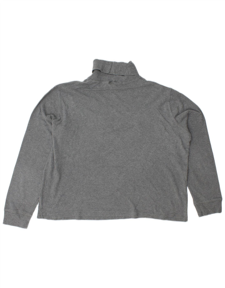 RALPH LAUREN Γυναικείο πουλόβερ με ρολό λαιμόκοψη UK 18 XL γκρι βαμβακερό