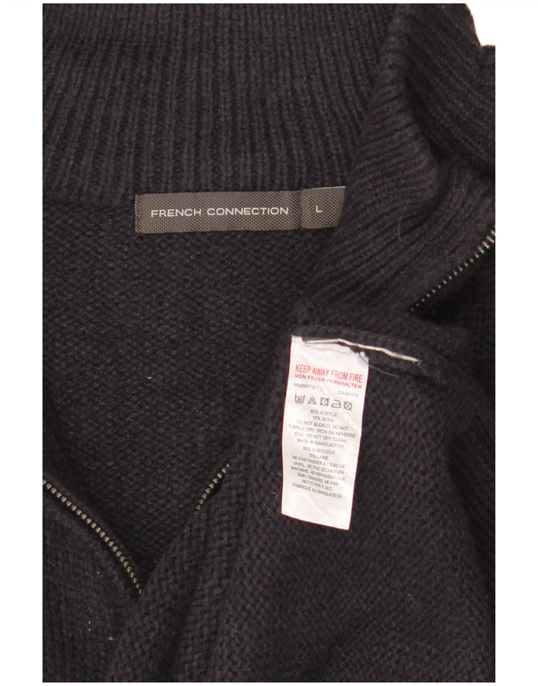 Ανδρικό πουλόβερ με φερμουάρ γαλλικού τύπου Connection Μεγάλο μπλε ακρυλικό