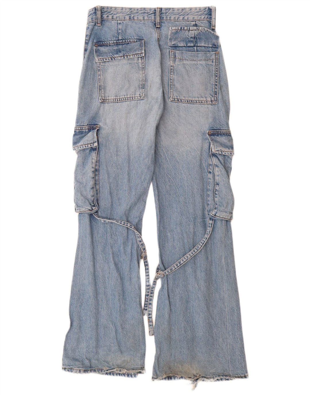 Γυναικεία τζιν ZARA Cargo Flared EU 34 2XS W24 L32 Blue Cotton