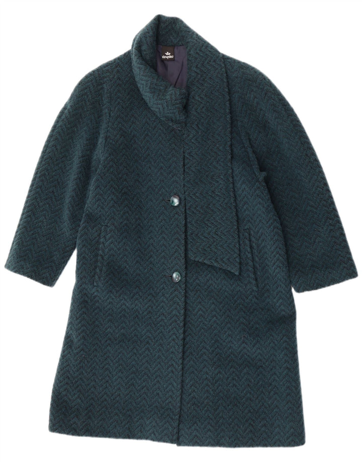 ELENA MIRO Γυναικείο Πανωφόρι UK 18 XL Blue Chevron Wool