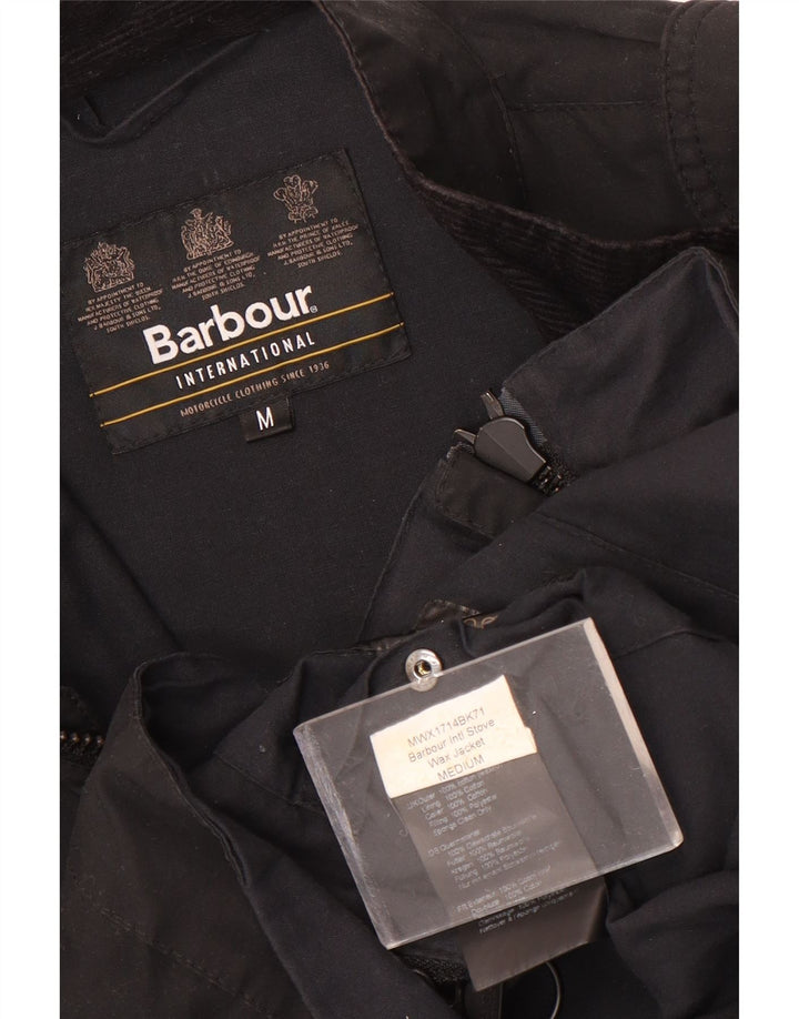 Ανδρικό κερωμένο βαμβακερό μπουφάν Barbour UK 38 Medium Black Cotton