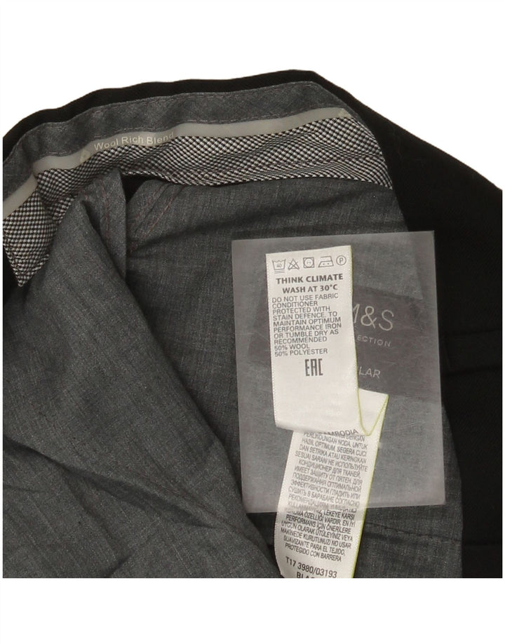Marks & Spencer Γυναικείο ίσιο κανονικό παντελόνι W36 L29 Μαύρο μάλλινο