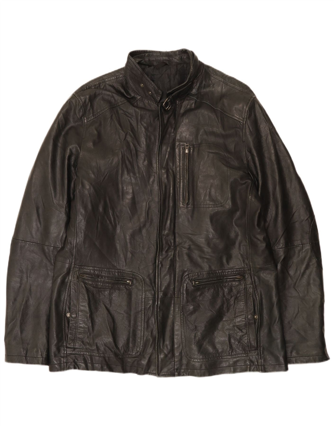 Vintage Ανδρικό Δερμάτινο Μπουφάν UK 42 XL Μαύρο