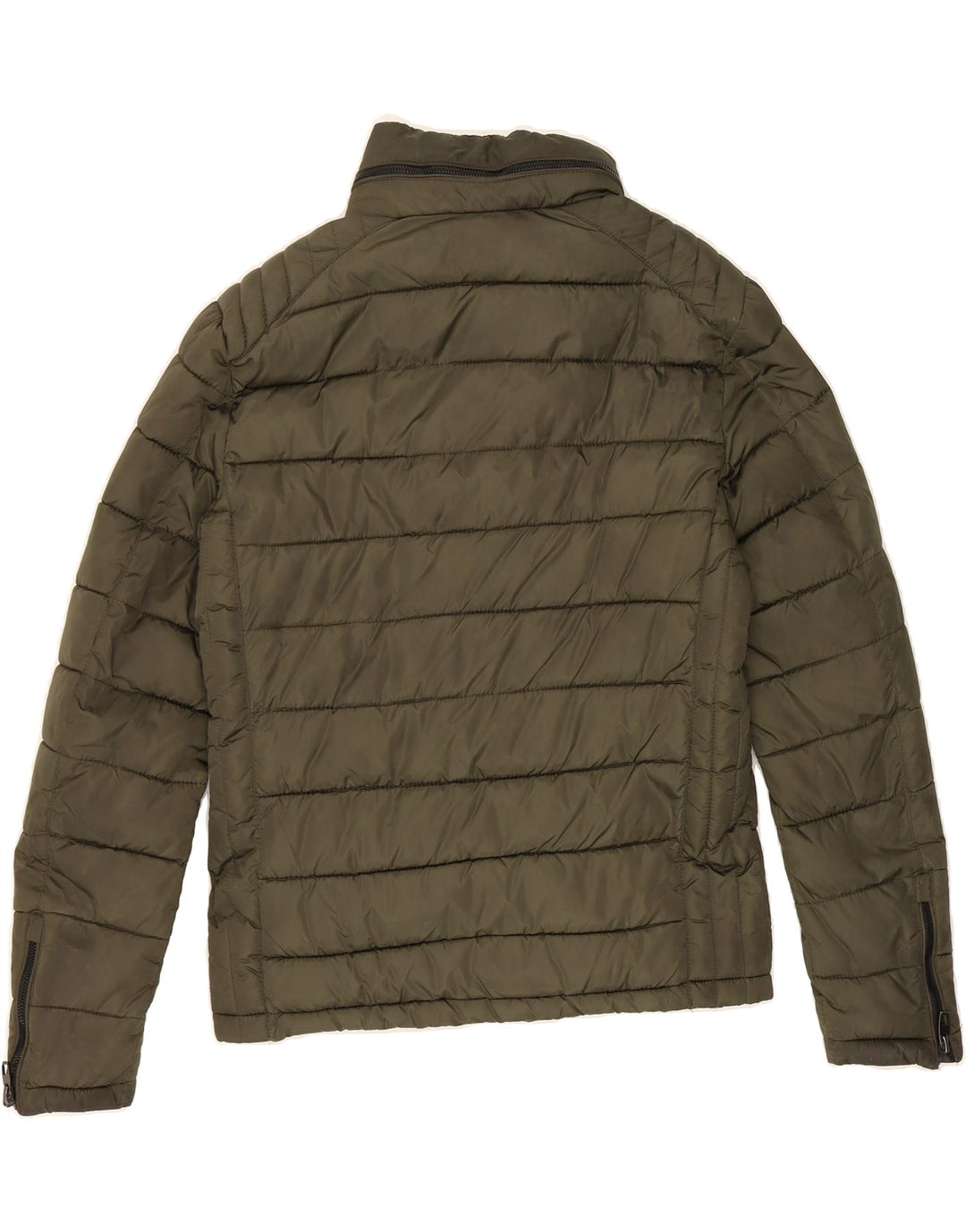 ZARA Mens Padded Jacket UK 36 Small Khaki Nylon Vintage Zara and Second-Hand Zara from Messina Hembry 