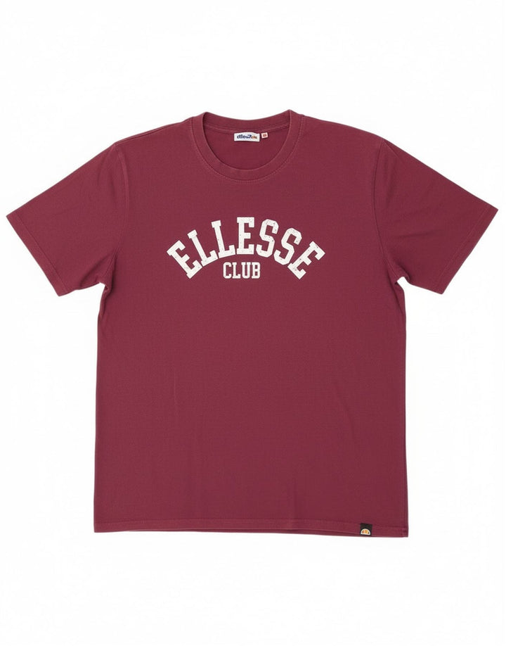 Ανδρικό γραφικό T-Shirt Ellesse Top Large Maroon Βαμβακερό