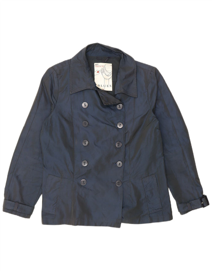 i Blues Γυναικείο κοντό διπλό παλτό μπιζελιού UK 12 Medium Navy Blue
