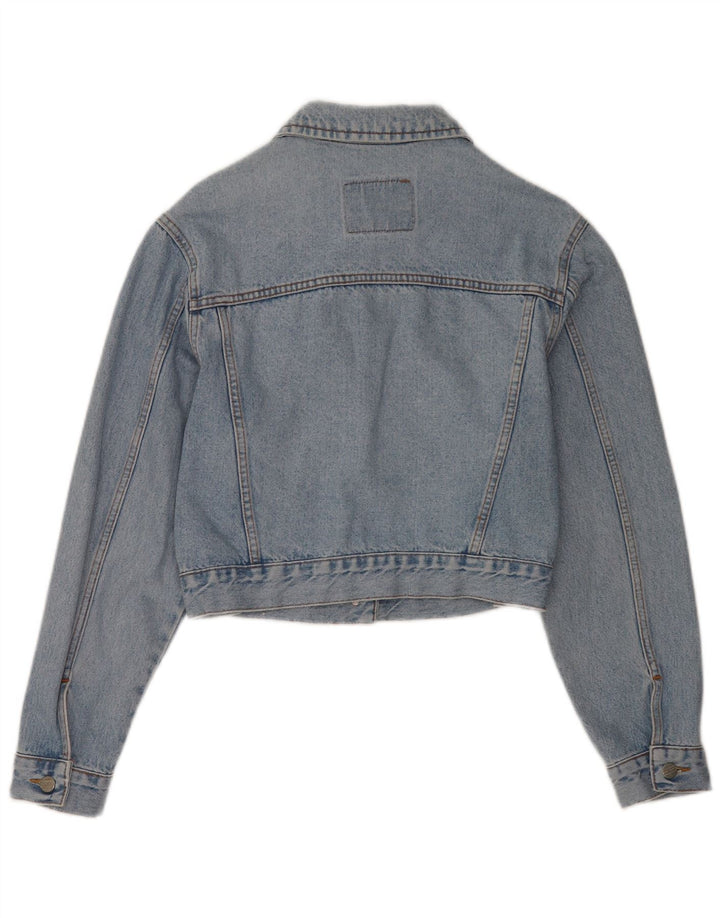 Vintage Γυναικείο Crop Τζιν Μπουφάν UK 14 Medium Blue Cotton