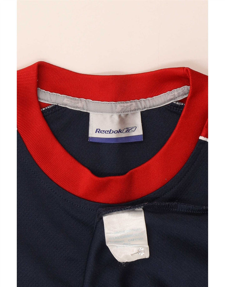 Ανδρικό T-shirt Reebok Top Small Navy Blue Colorblock Πολυεστέρας
