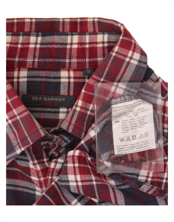 SEA BARRIER Ανδρικό φανελένιο πουκάμισο Small Red Check Cotton