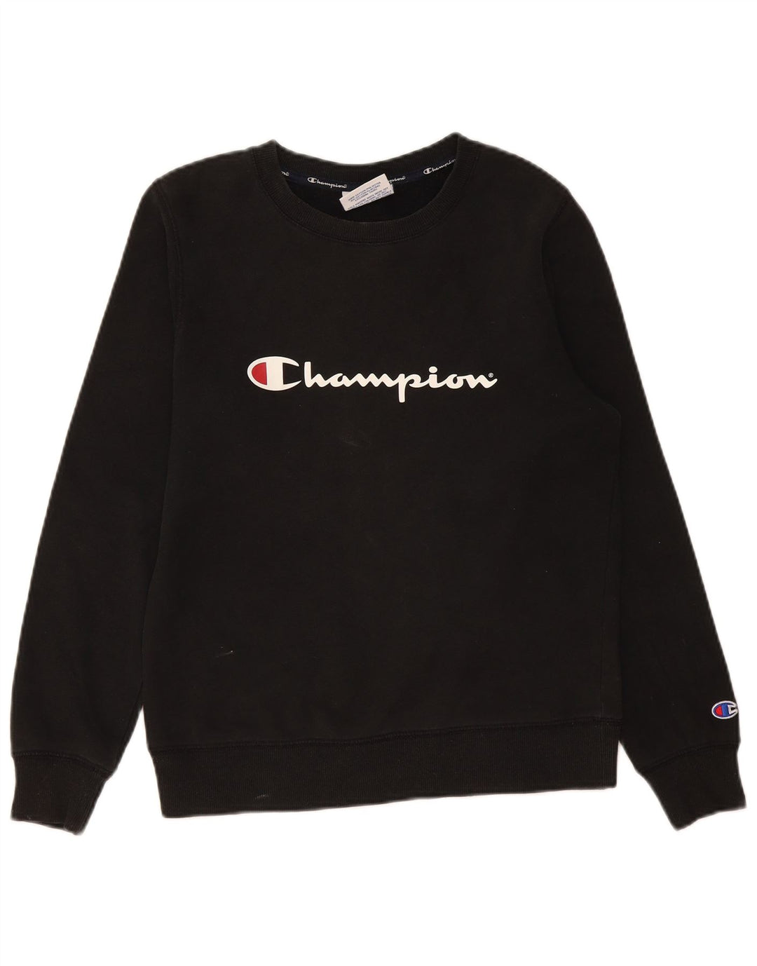 Ανδρικό γραφικό φούτερ Champion Jumper Μικρό μαύρο βαμβακερό