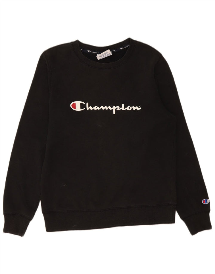 Ανδρικό γραφικό φούτερ Champion Jumper Μικρό μαύρο βαμβακερό