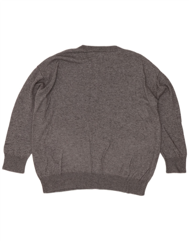 Ανδρικό πουλόβερ Massimo Dutti Loose Fit Crew Neck Jumper Μικρό γκρι βισκόζη