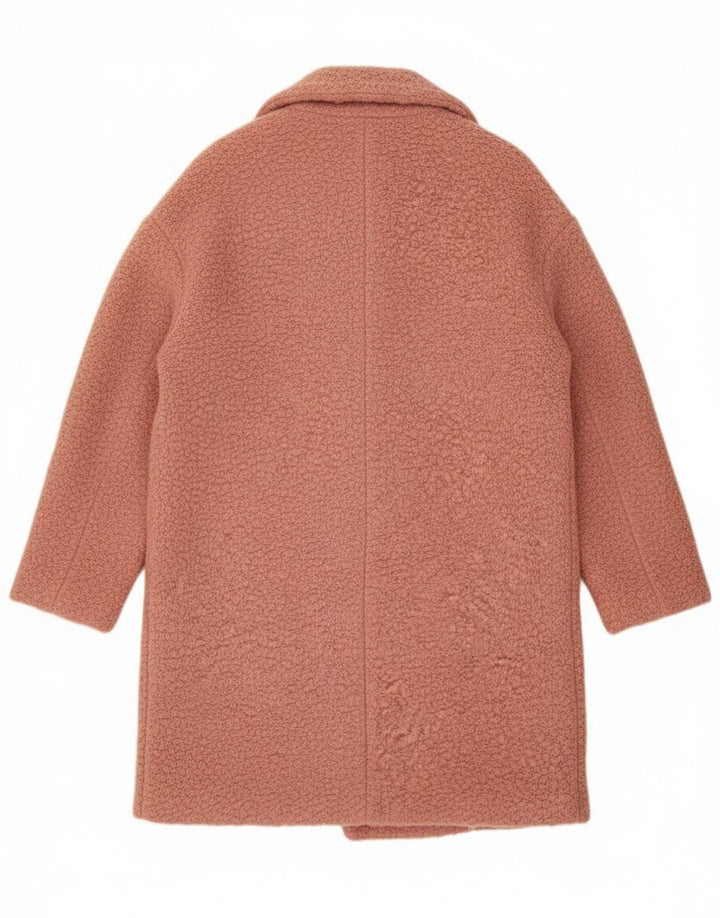 Topshop Γυναικείο Παλτό με διπλό στήθος UK 10 Small Pink Wool